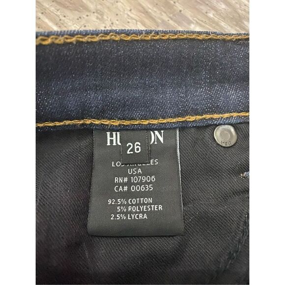 Hudson Jeans Skinny Blue Dark Wash Snakeskin Print Crop Stretch Women’s Sz 26 - Picture 4 of 6